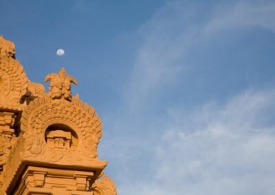 The ornate facade of a temple in India