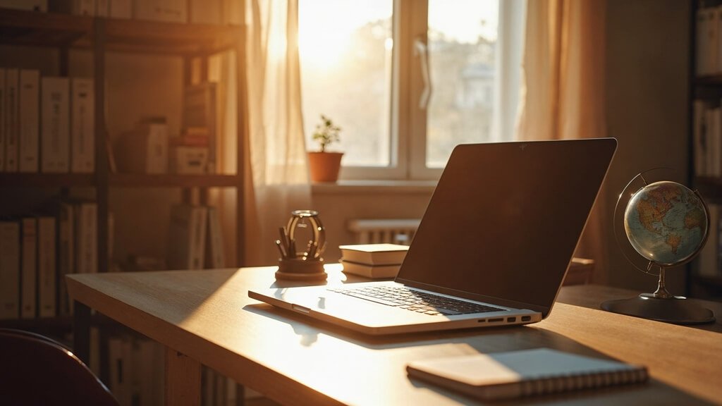 A nonprofits desk with papers, a computer and files A nonprofits desk with papers, a computer and files