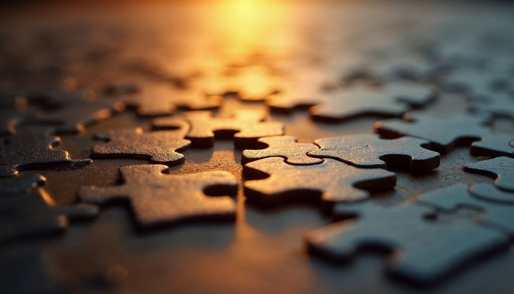 puzzle pieces forming a big picture puzzle pieces forming a big picture